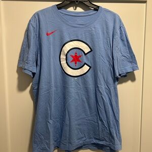 Nike Blue Short Sleeve Tee with Cubs Logo